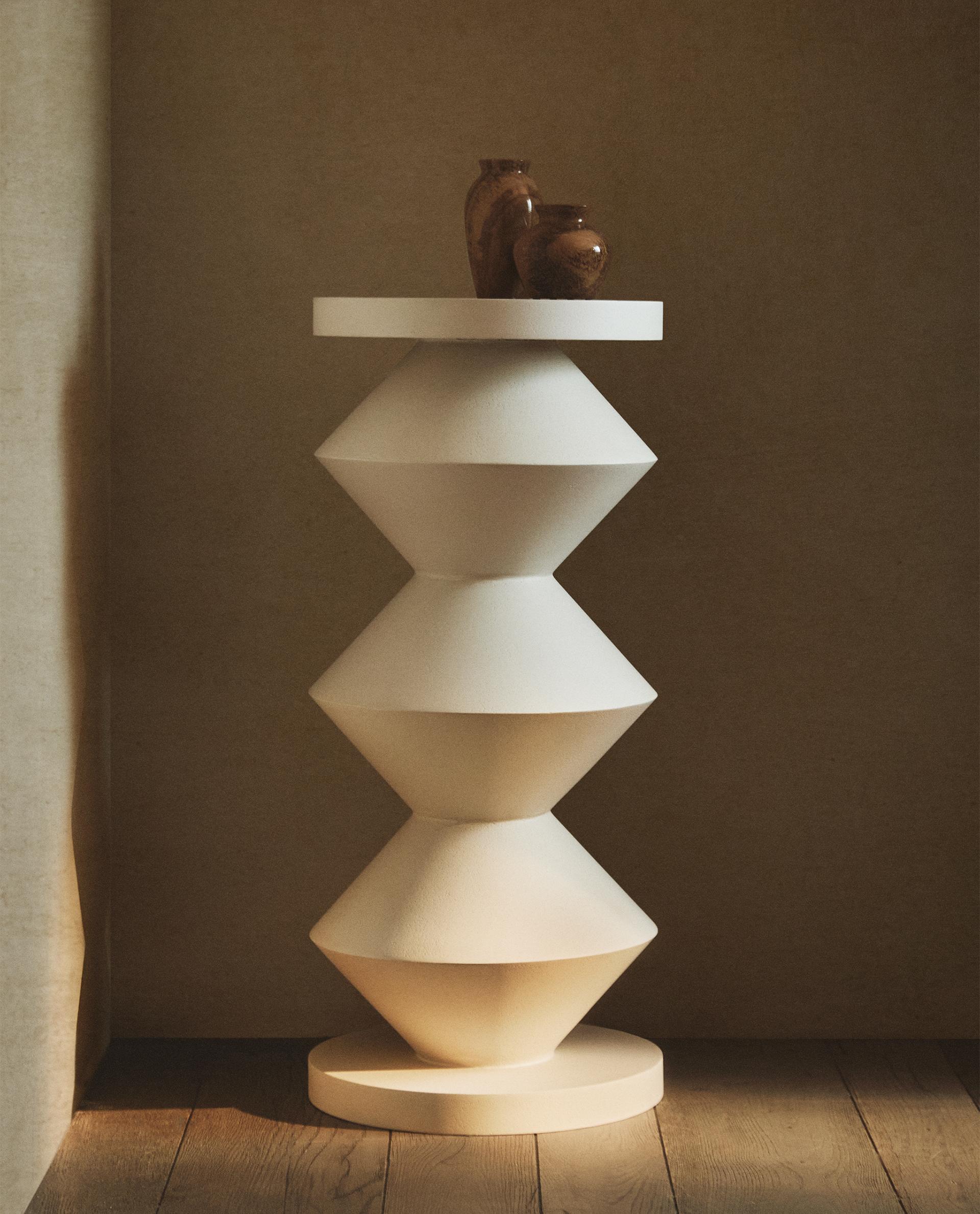 NANUSHKA TALL CEMENT SIDE TABLE