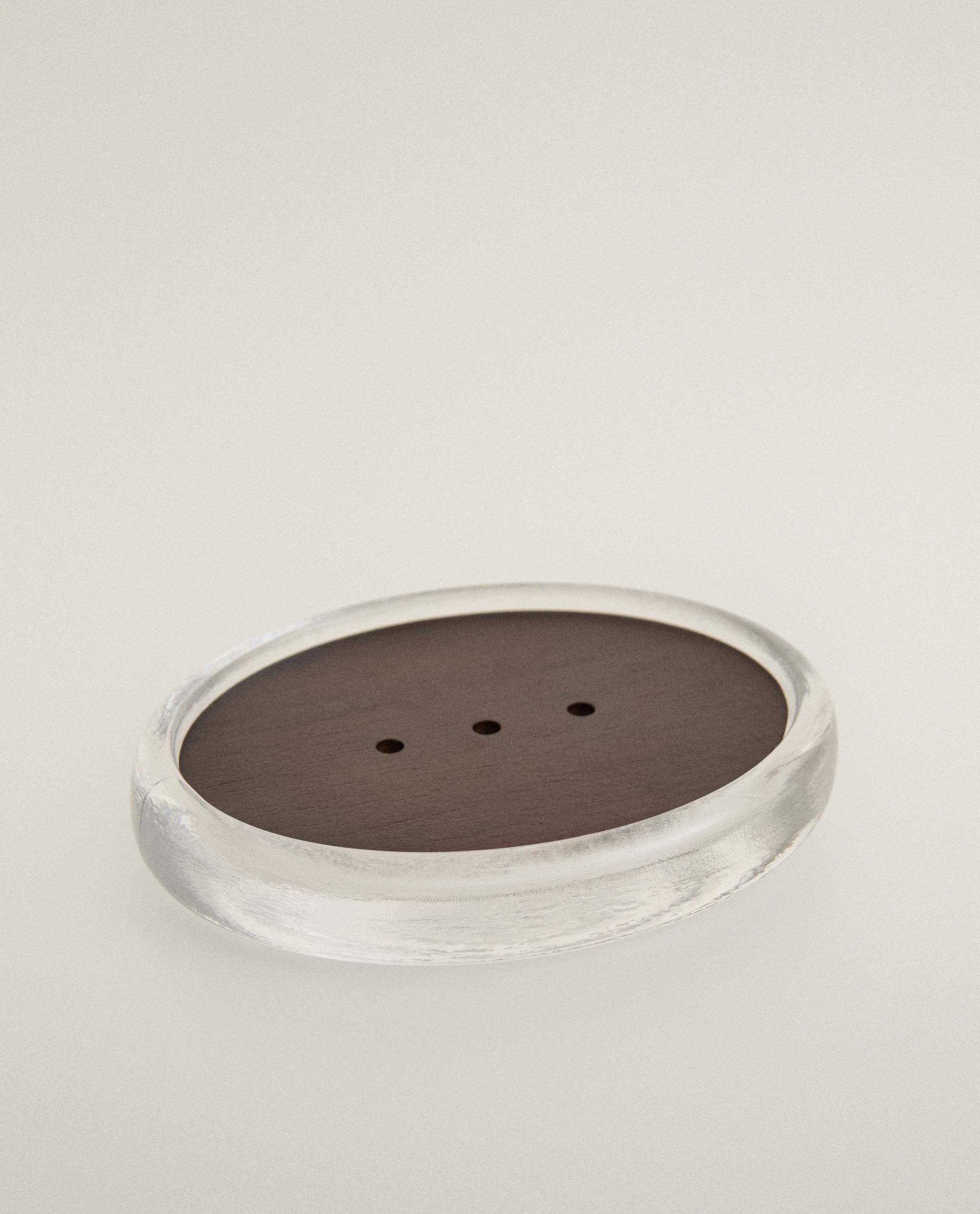 ACACIA WOOD AND GLASS SOAP DISH product thumbnail 3
