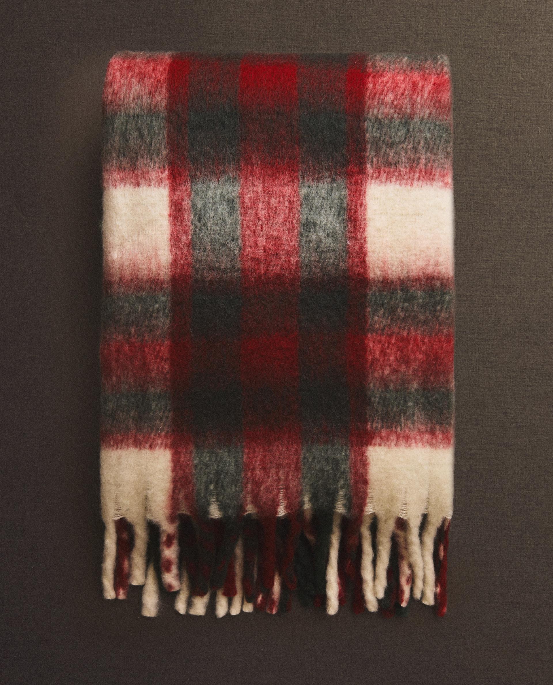 SOFT CHECK THROW WITH FRINGING Zara Home België Belgique