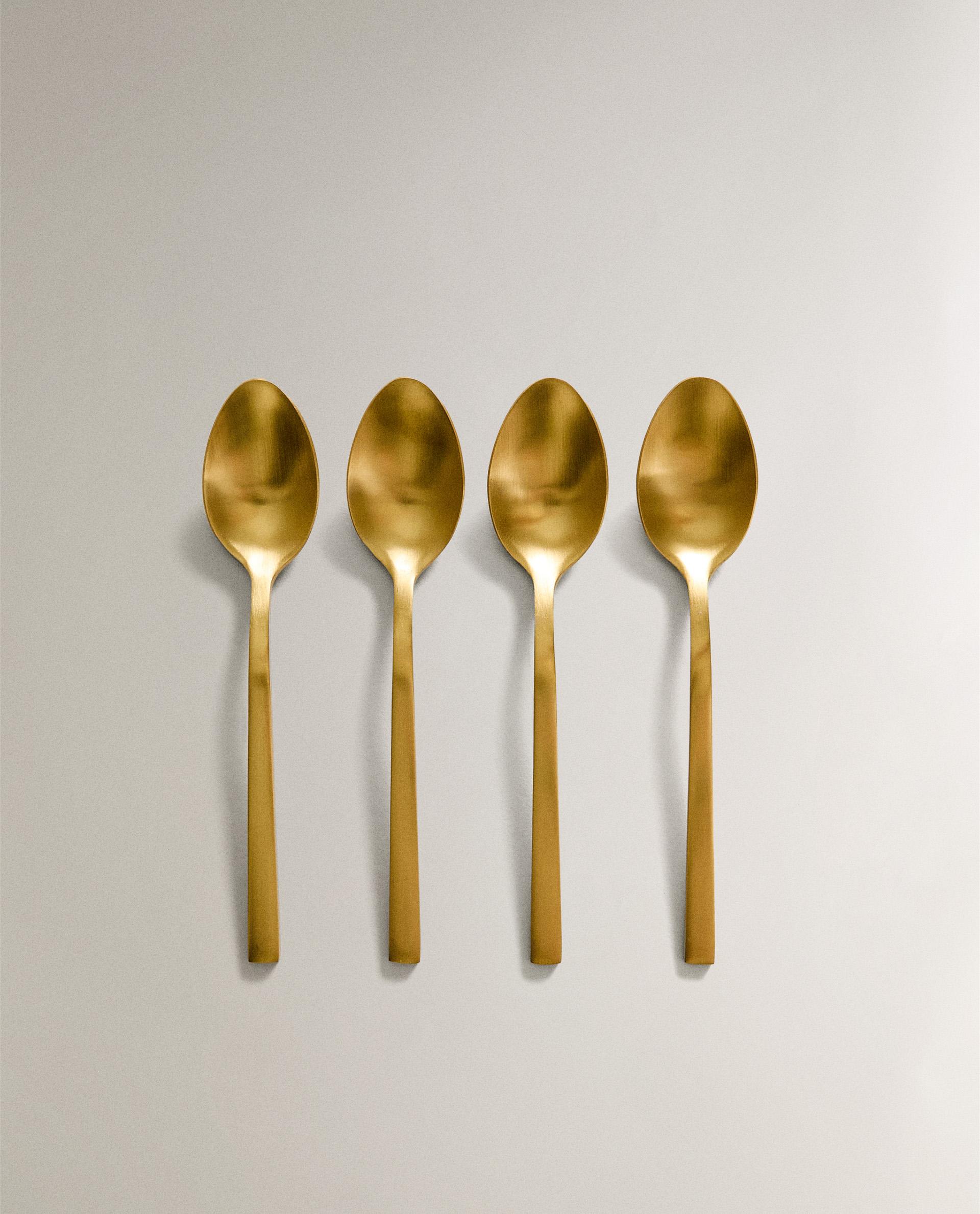 PACK OF GOLDEN STEEL DESSERT SPOONS (PACK OF 4) product thumbnail 6