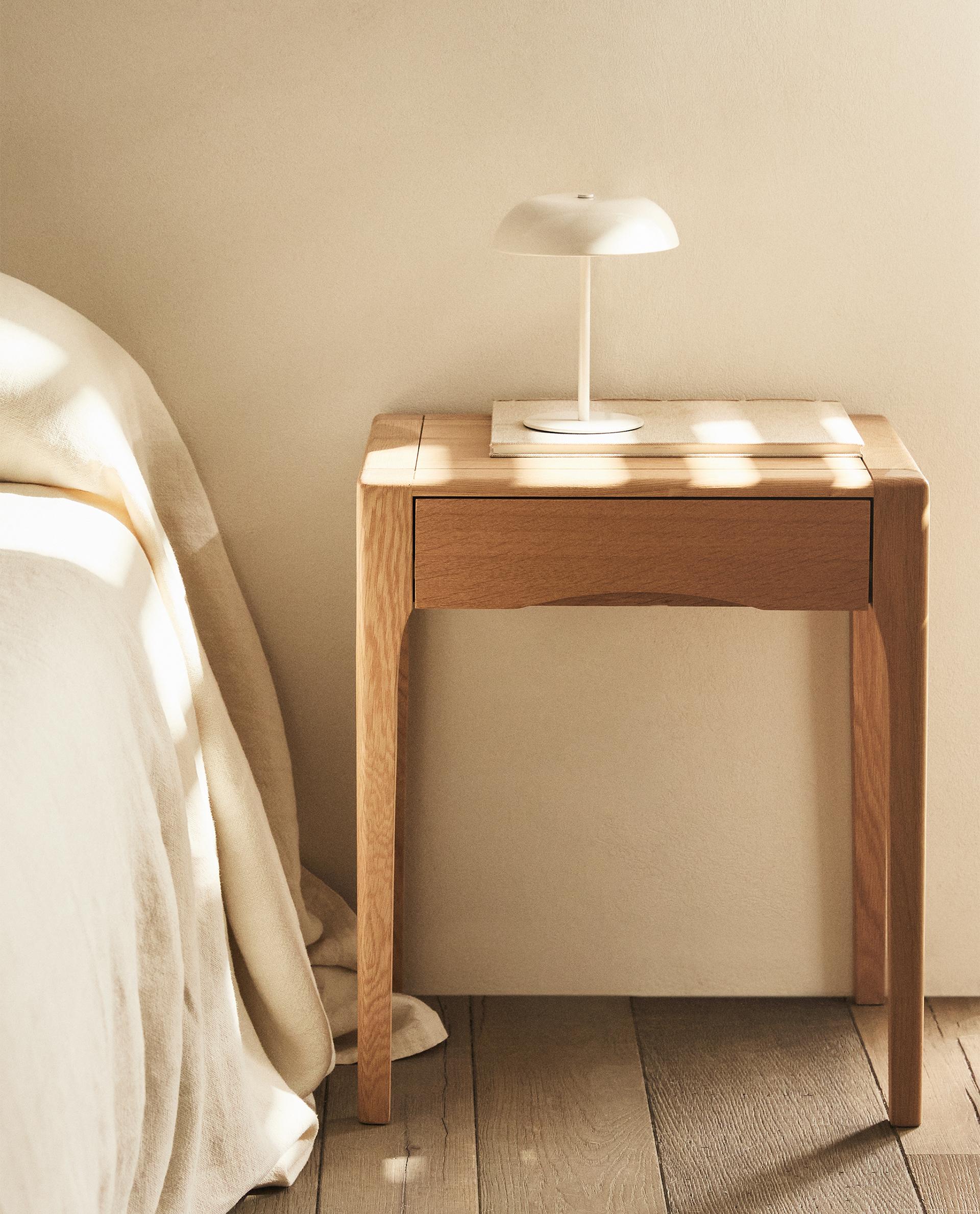 OAK BEDSIDE TABLE WITH DRAWER | Zara Home United Kingdom