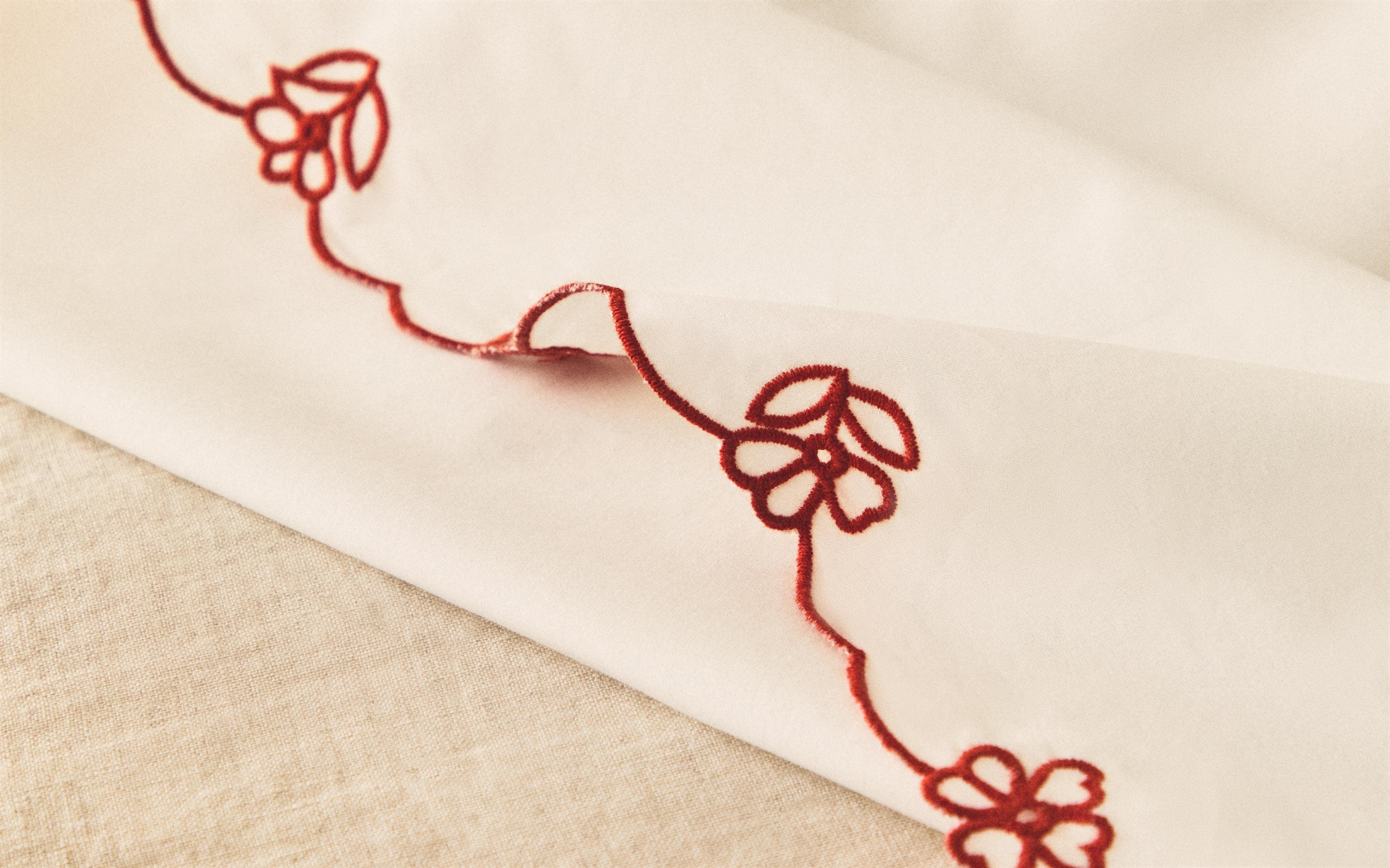 KIDS' FLAT SHEET WITH EMBROIDERED FLOWERS product thumbnail 10