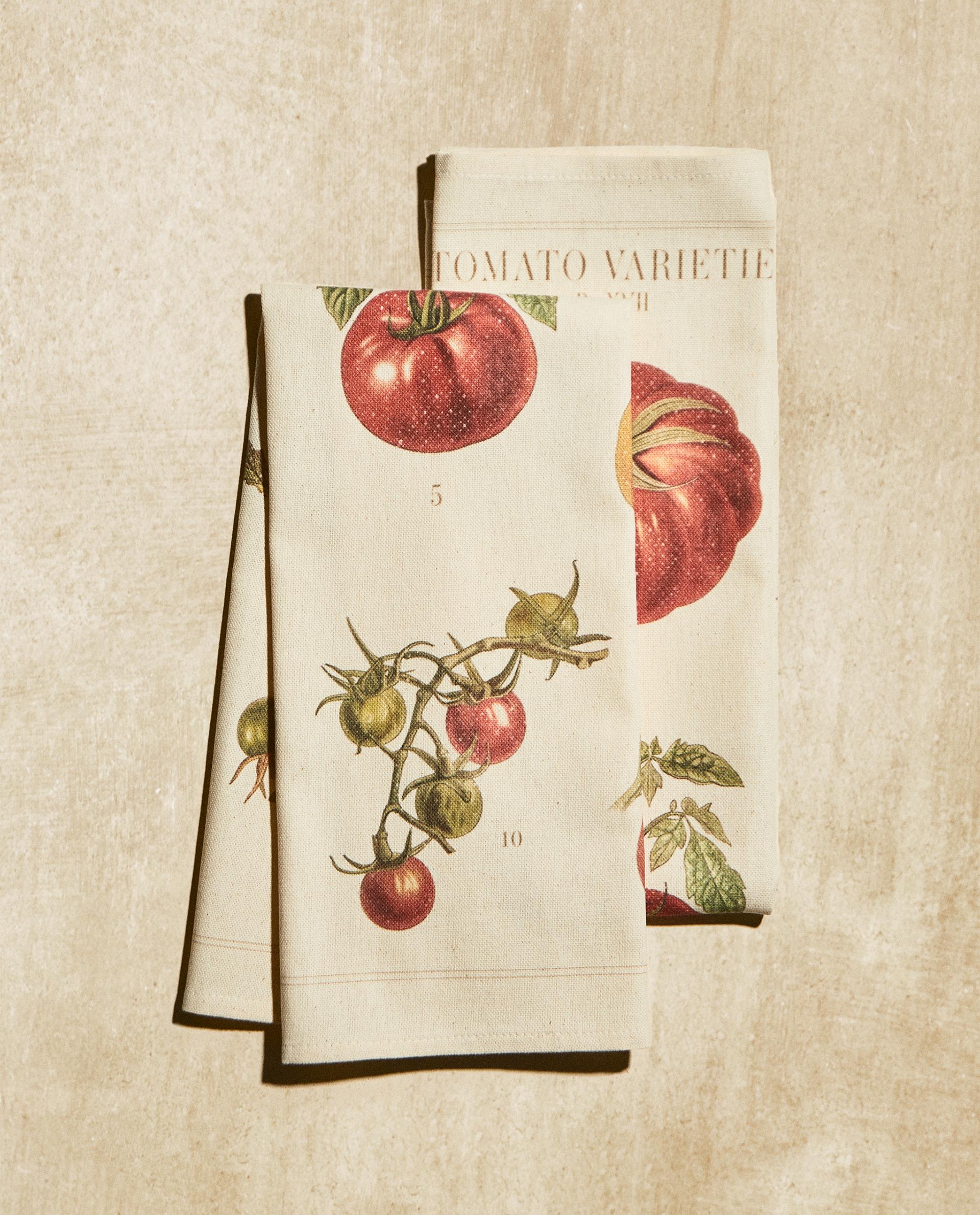 TEA TOWEL WITH TOMATO PRINT (PACK OF 2)