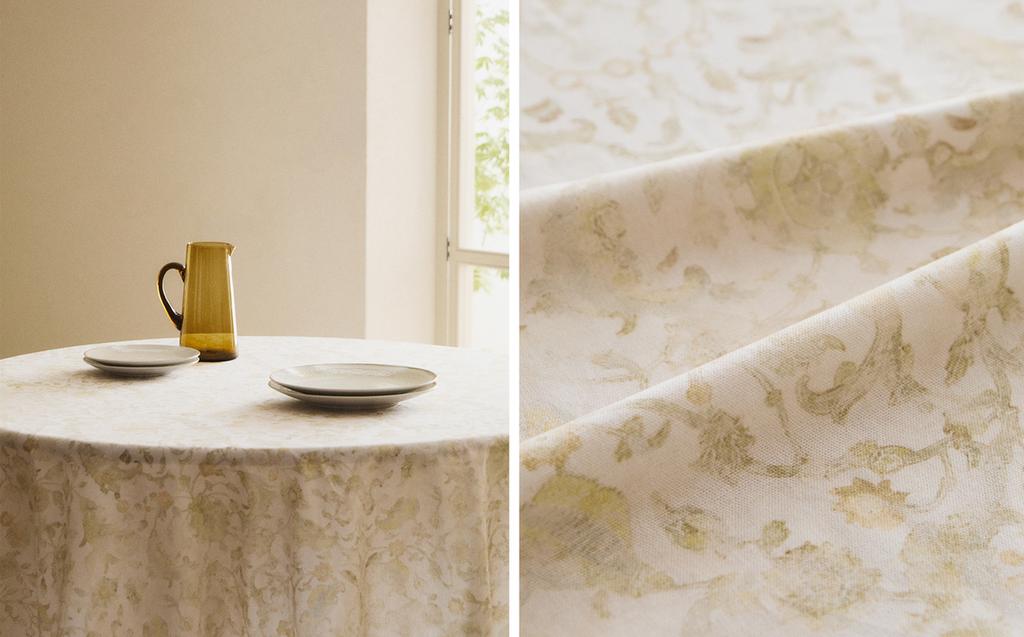 ROUND DAMASK PRINT TABLECLOTH