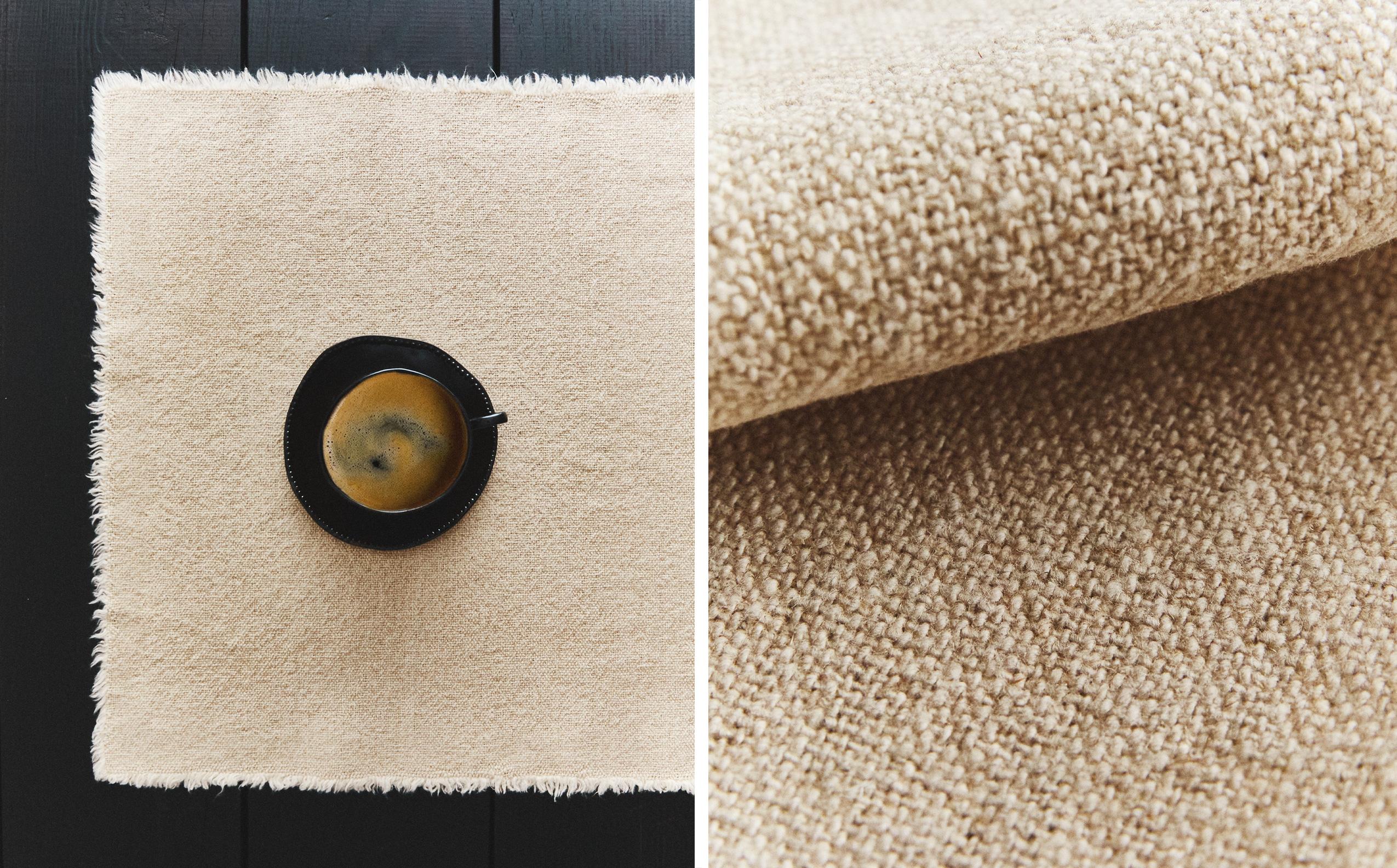 Bishilin Placemat 2-delige set vinyl, placemats afwasbaar ovaal beige, placemats 45x30 voor glazen tafel eettafel
