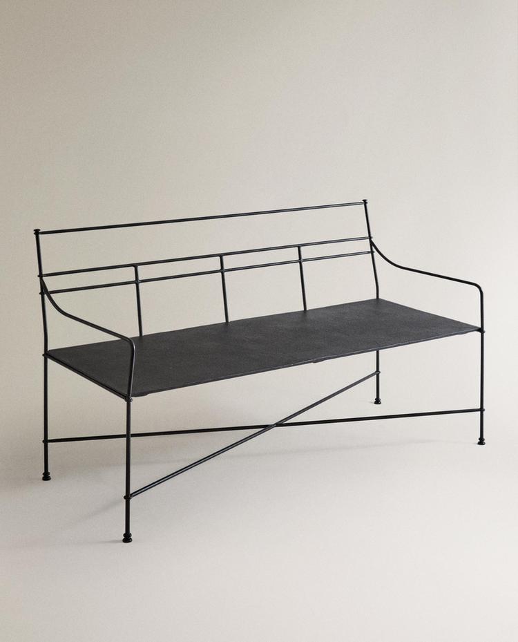 DOUBLE OUTDOOR FORGED IRON BENCH
