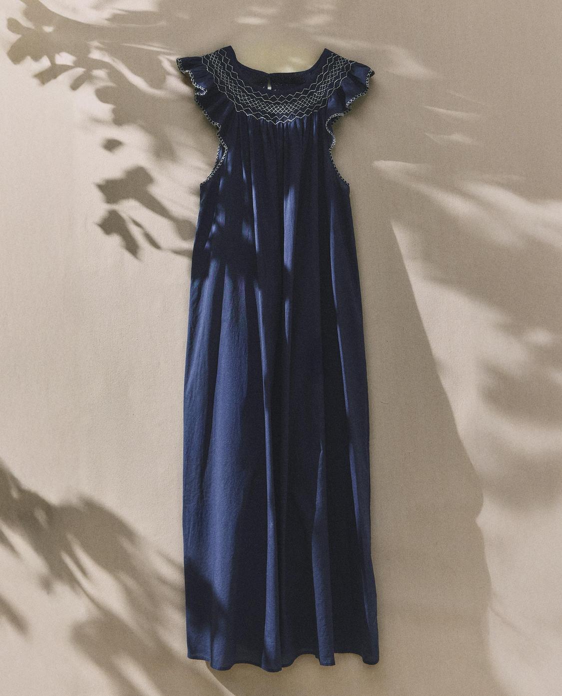GATHERED DRESS WITH EMBROIDERY | Zara Home Oman