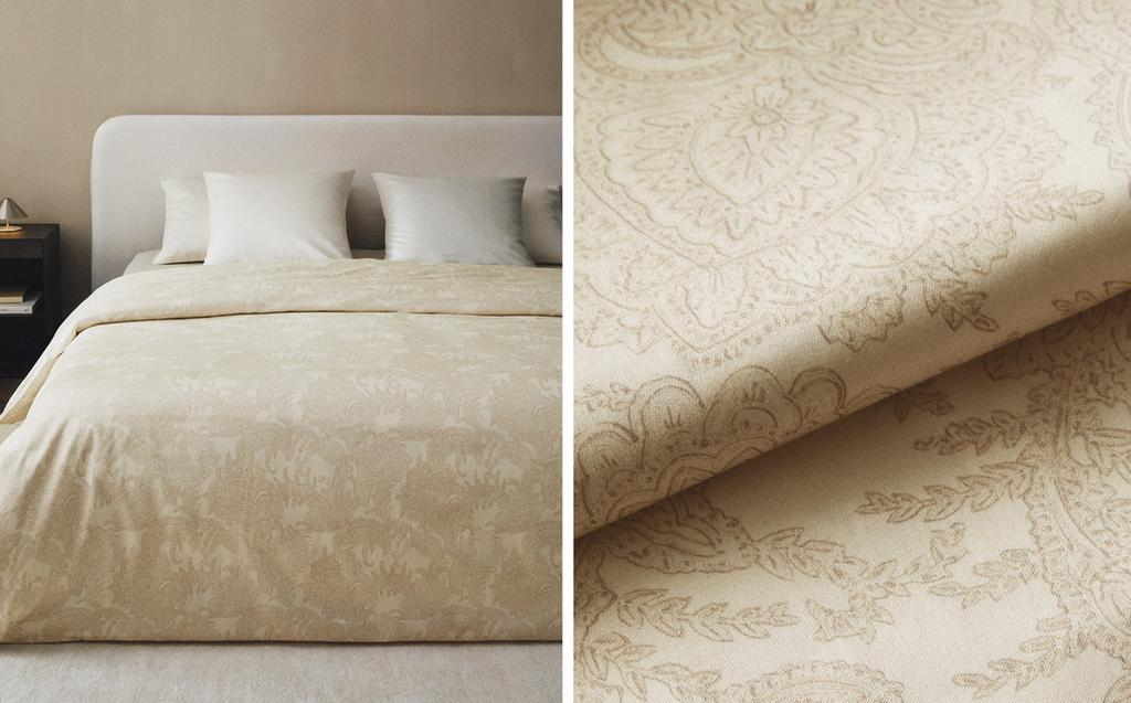 BETTBEZUG AUS SATIN MIT PAISLEY-PRINT BETTBEZUG AUS SATIN MIT PAISLEY-PRINT