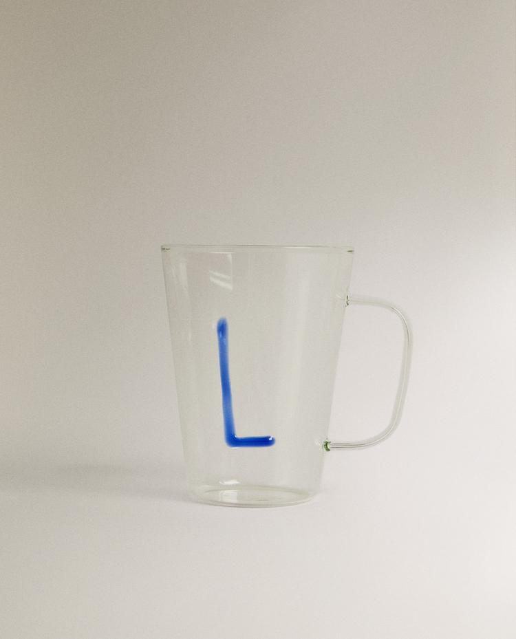 BOROSILICATE MUG WITH INITIAL L