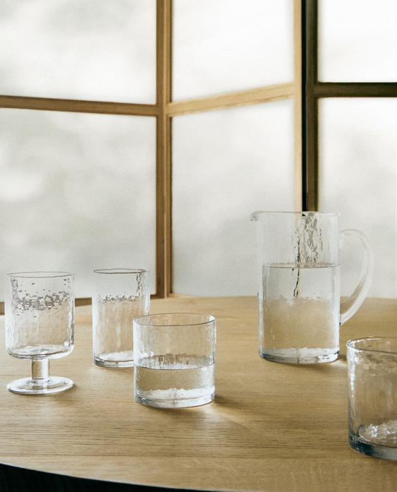 HAMMERED GLASS TUMBLER SET
