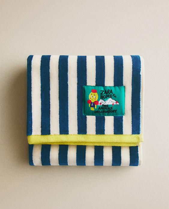 KIDS' X THE ANIMALS OBSERVATORY VELOUR BATH TOWEL