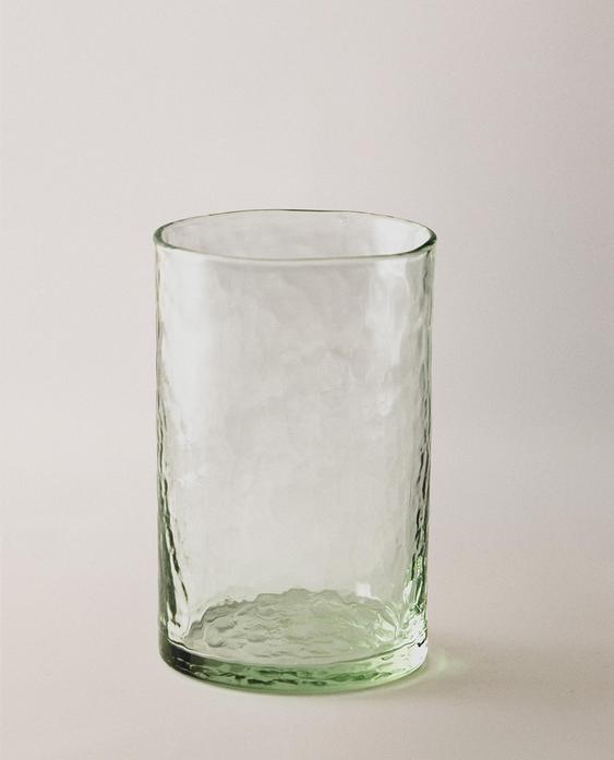 HAMMERED EFFECT GLASS SOFT DRINK TUMBLER
