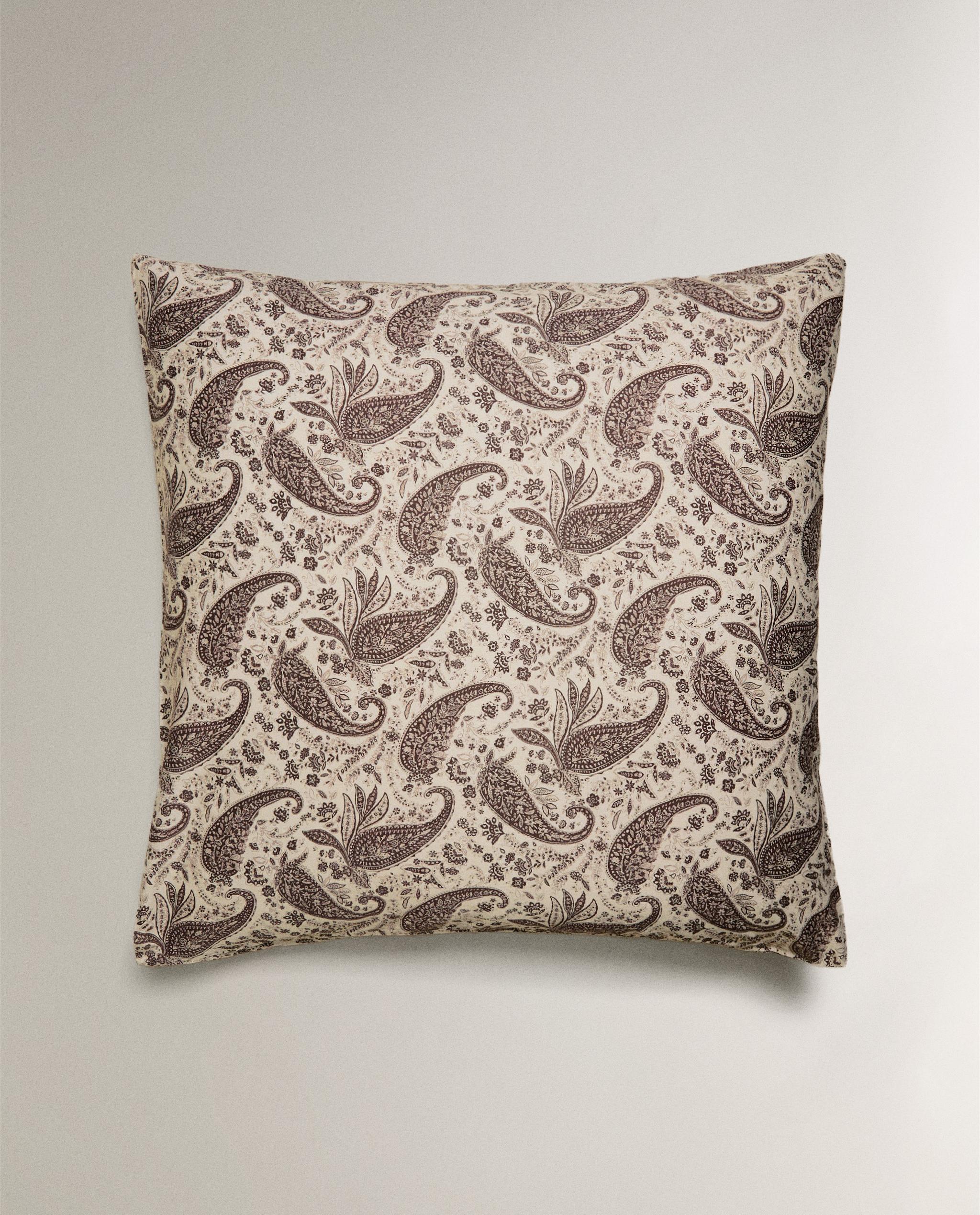 ザラホーム ペイズリープリント デュべカバー グレー ダブル 220 x 220 サテン ペイズリープリント デュベカバー | Zara Home 日本/Japan