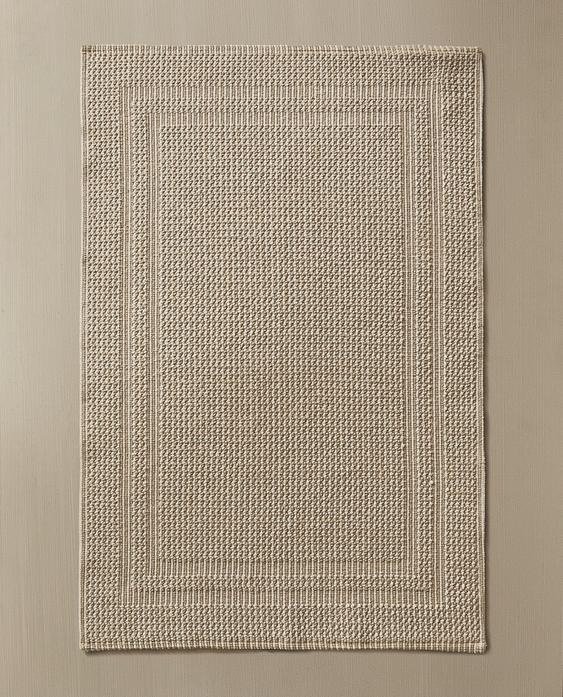 CHECK TEXTURED BATH MAT