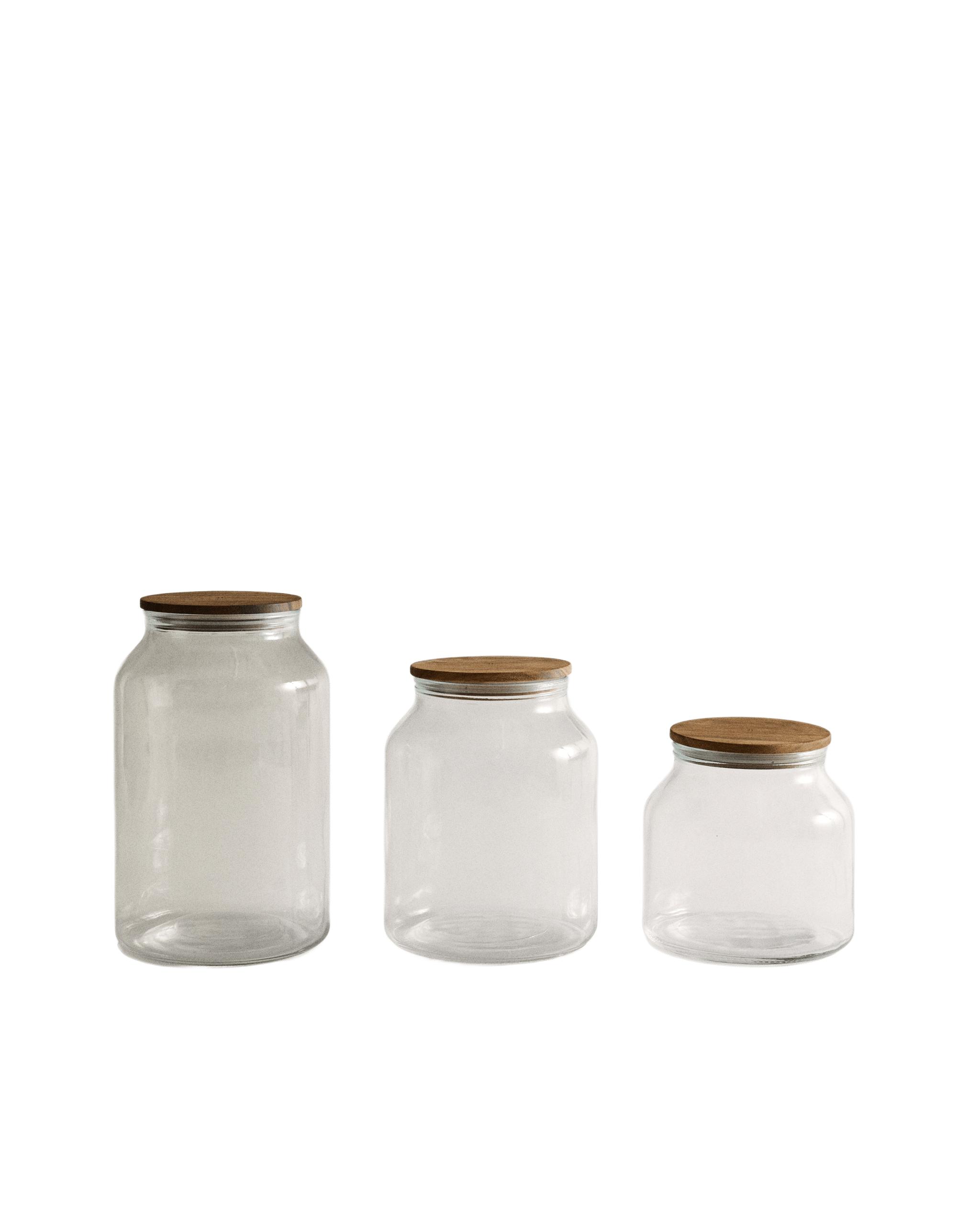 ACACIA WOOD AND GLASS STORAGE JAR product thumbnail 4