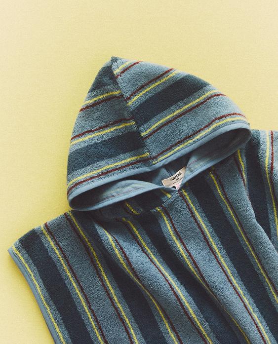 CHILDREN'S STRIPED BEACH PONCHO