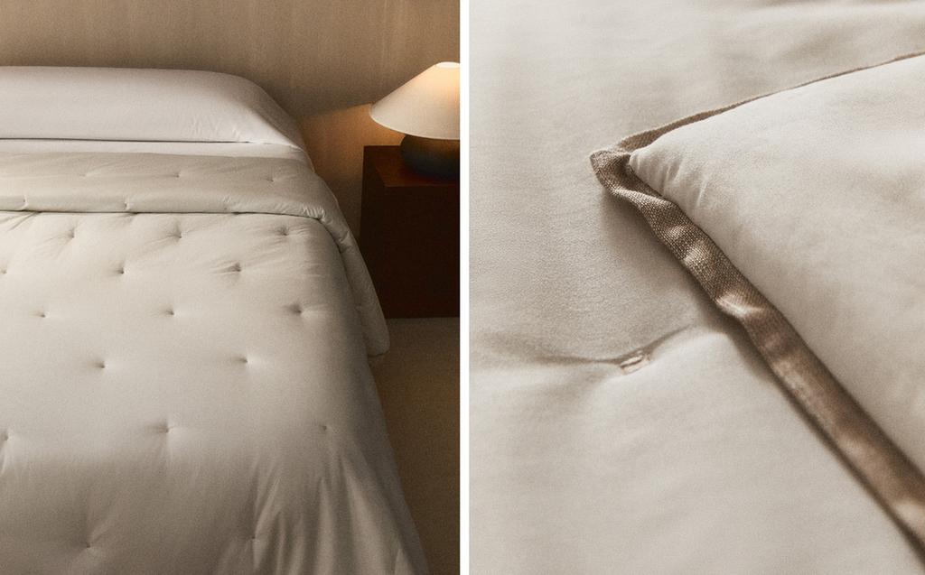 DOTTED SATEEN LINEN QUILTED BEDSPREAD DOTTED SATEEN LINEN QUILTED BEDSPREAD