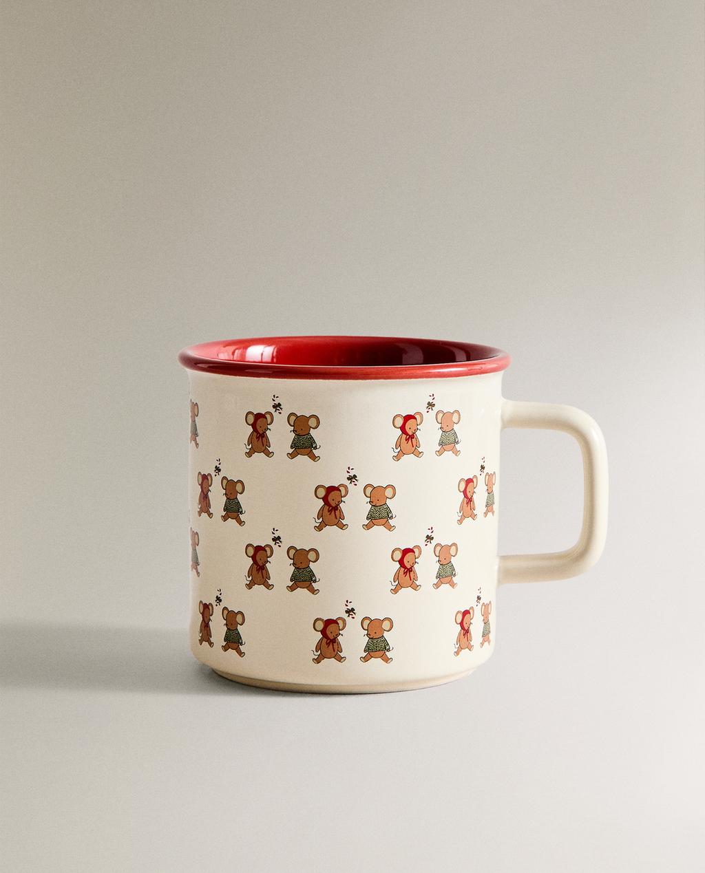 TAZA INFANTIL GRES RATONCITOS NAVIDAD