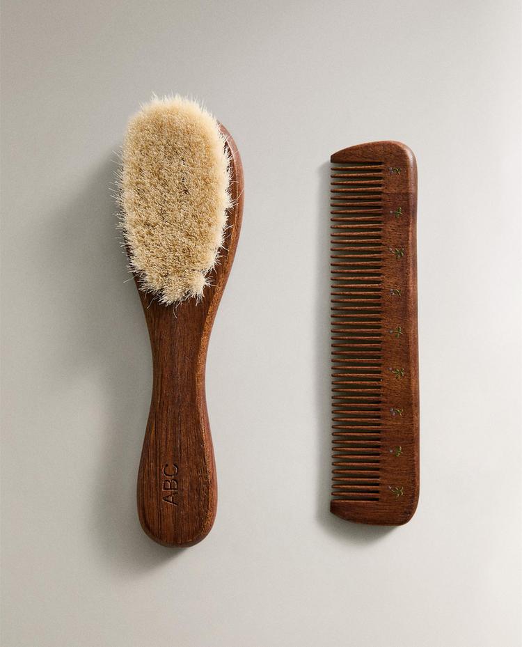 BABY FLORAL BRUSH AND COMB SET