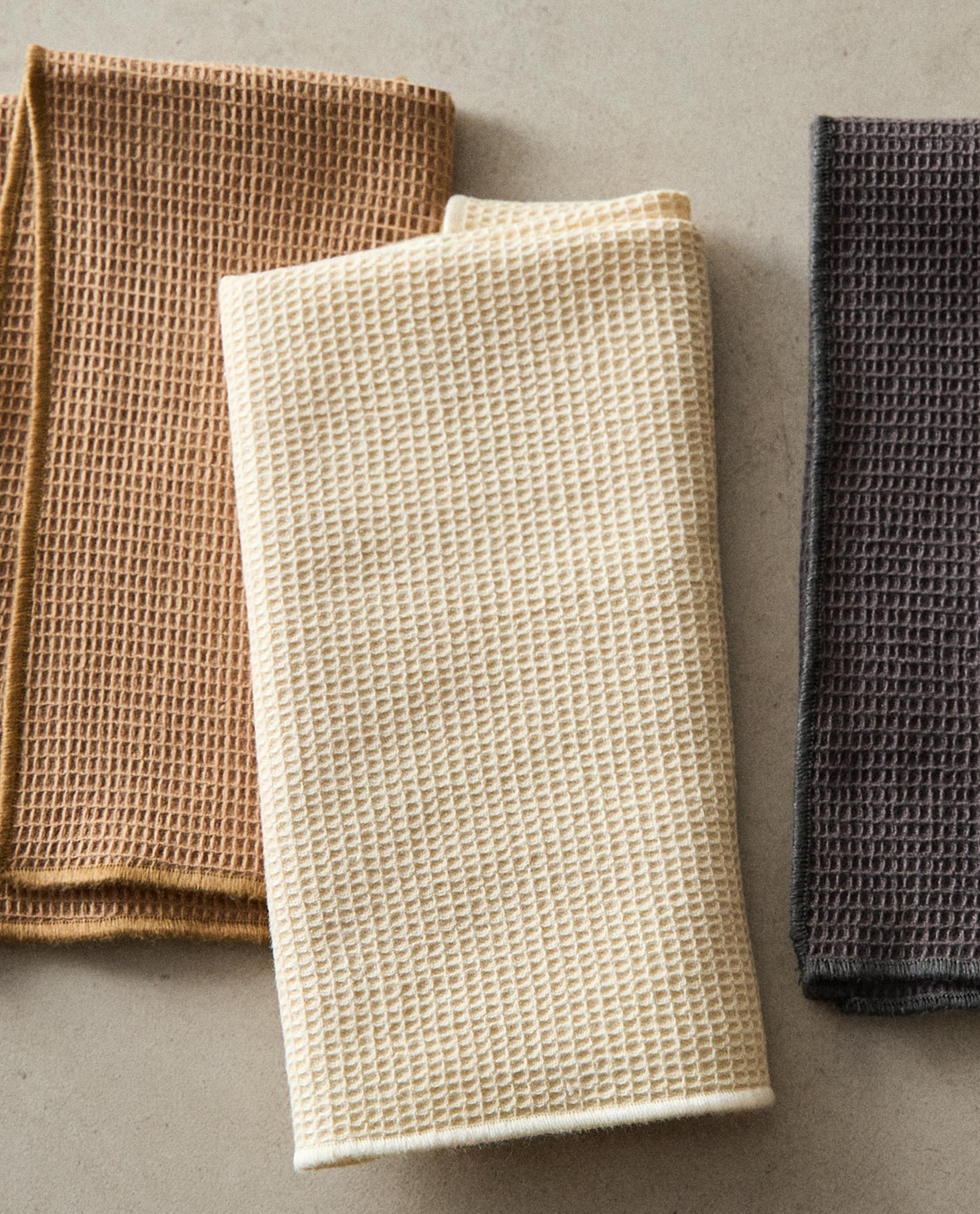 Nialnant Geschirrtücher Aus 100% Baumwolle, Waffelgewebe, 30,5x30,5 Cm, Braun – 6 Stück, Saugfähig & Schnell Trocknend