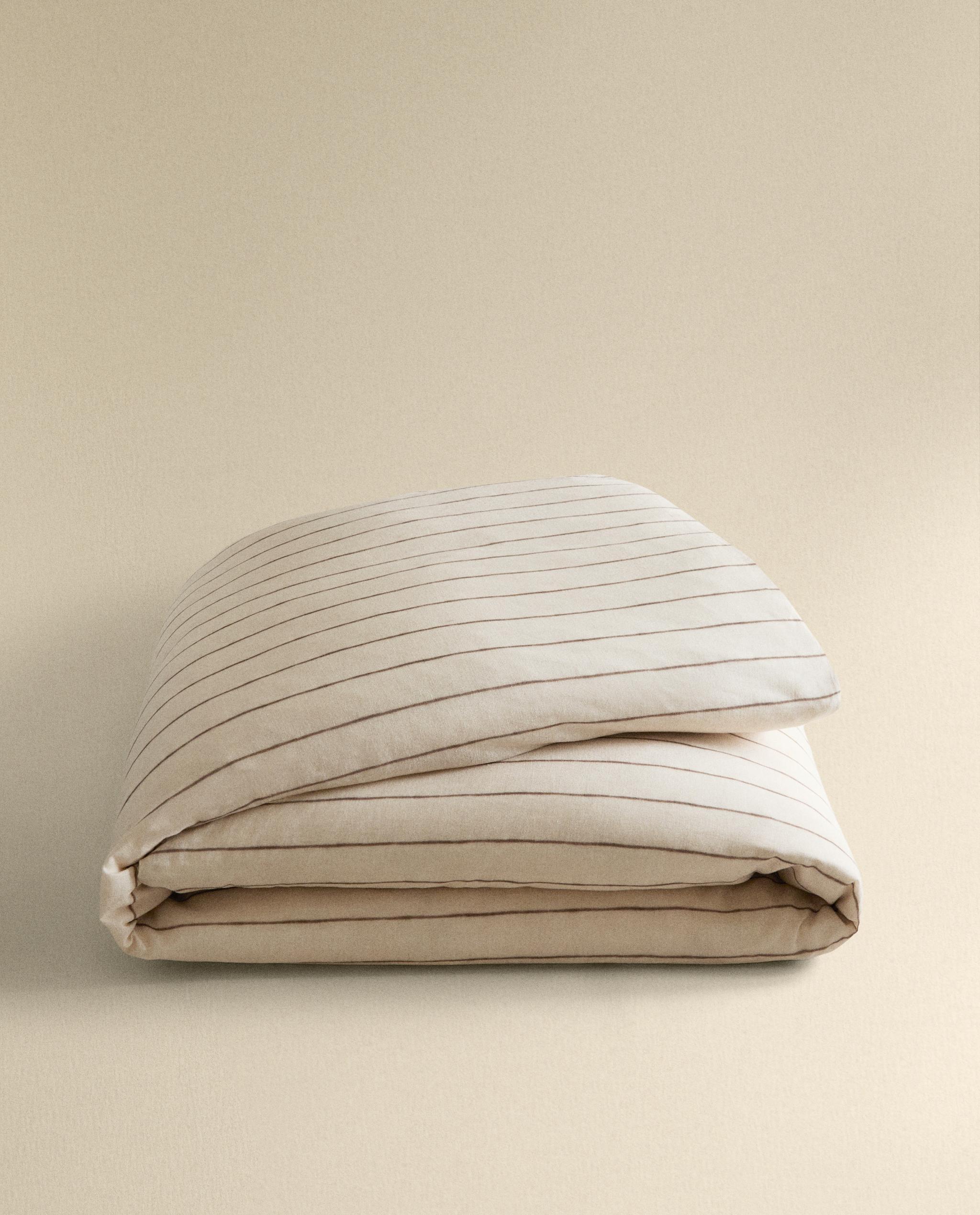 コットンリネン ストライプ デュべカバー | Zara Home 日本/Japan