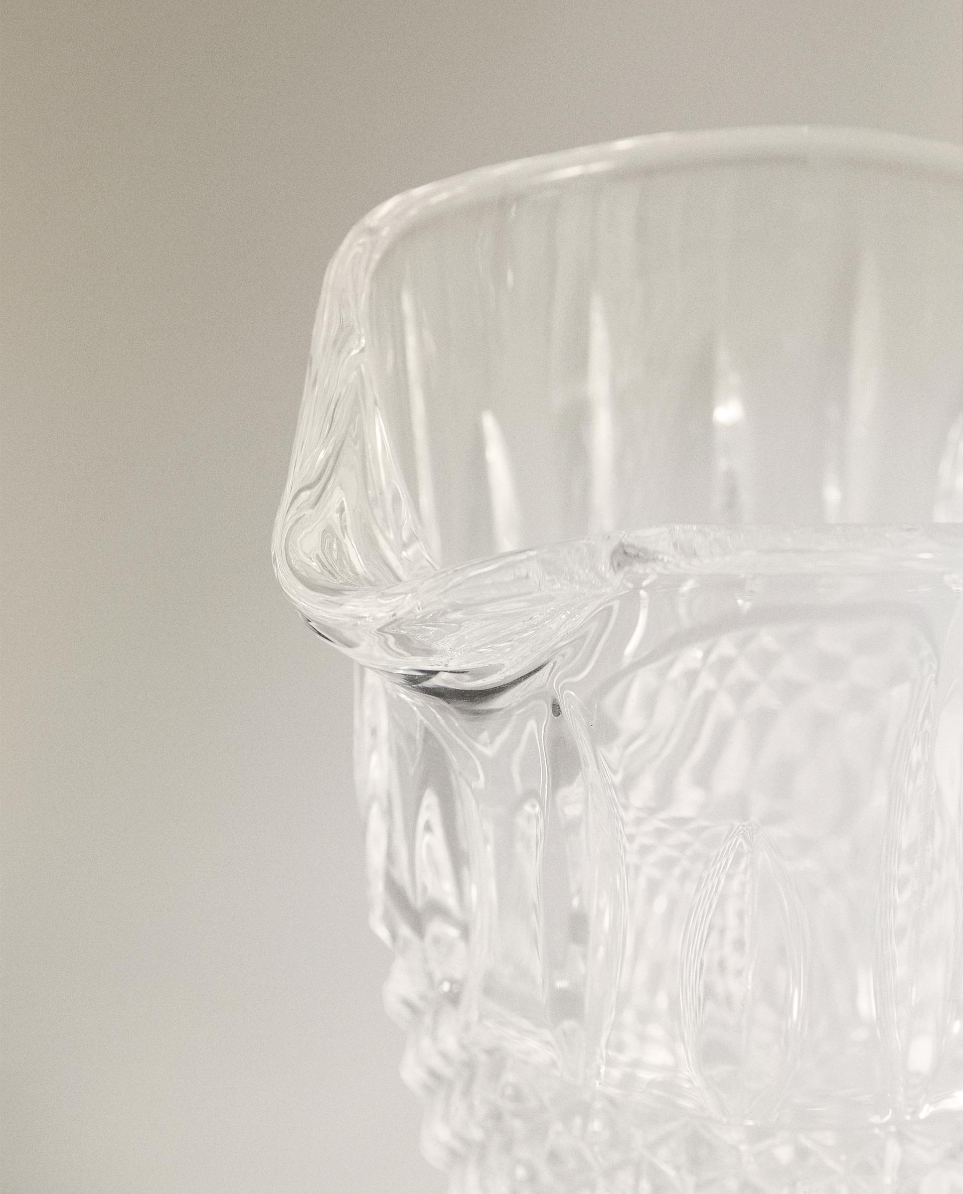 RAISED DESIGN GLASS JUG