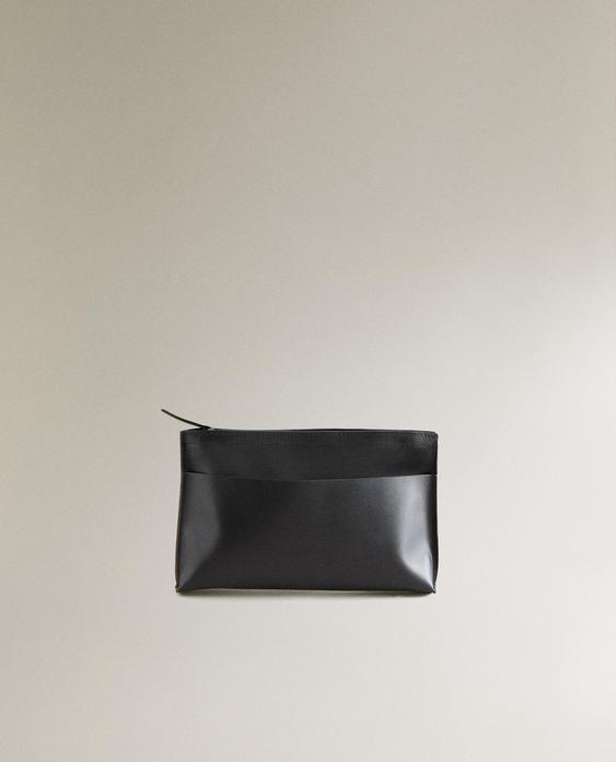 LEATHER CLUTCH WASH BAG