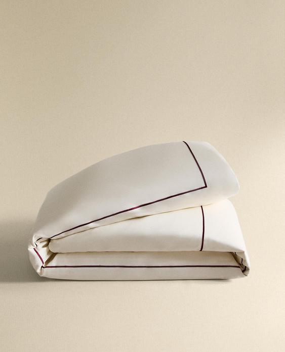SATEEN DUVET COVER WITH TRIM