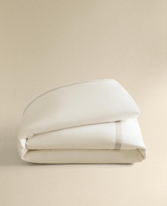 COPRIPIUMINO IN SATIN CON BALZA (300 FILI)