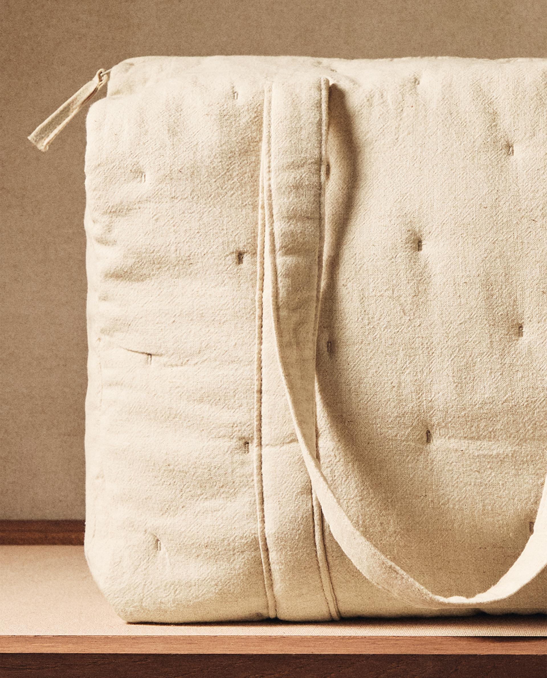 PLAIN LINEN POPLIN MATERNITY BAG