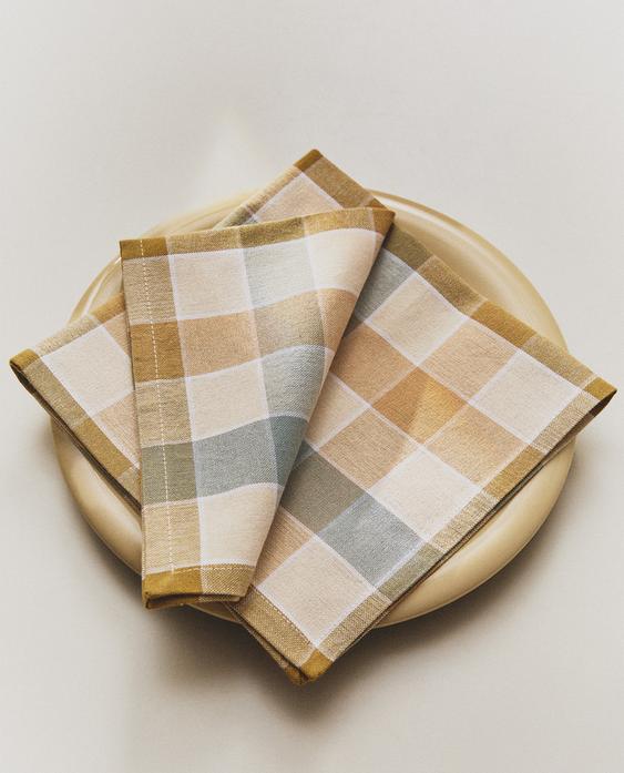 PACK SERVILLETAS CUADROS HILO TINTADO (PACK DE 2)