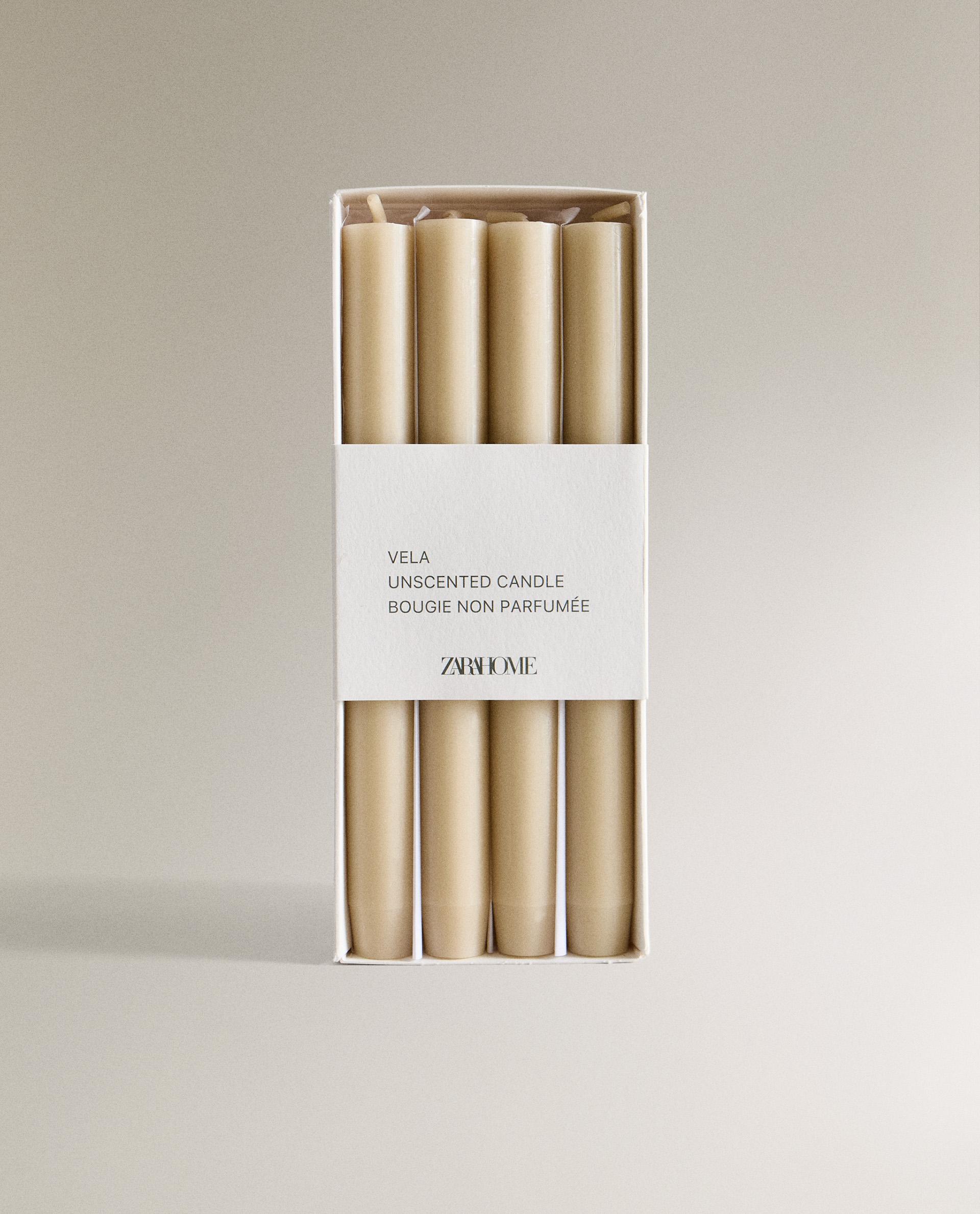 PACK OF LONG DECORATIVE CYLINDRICAL CANDLES (PACK OF 4) product thumbnail 2