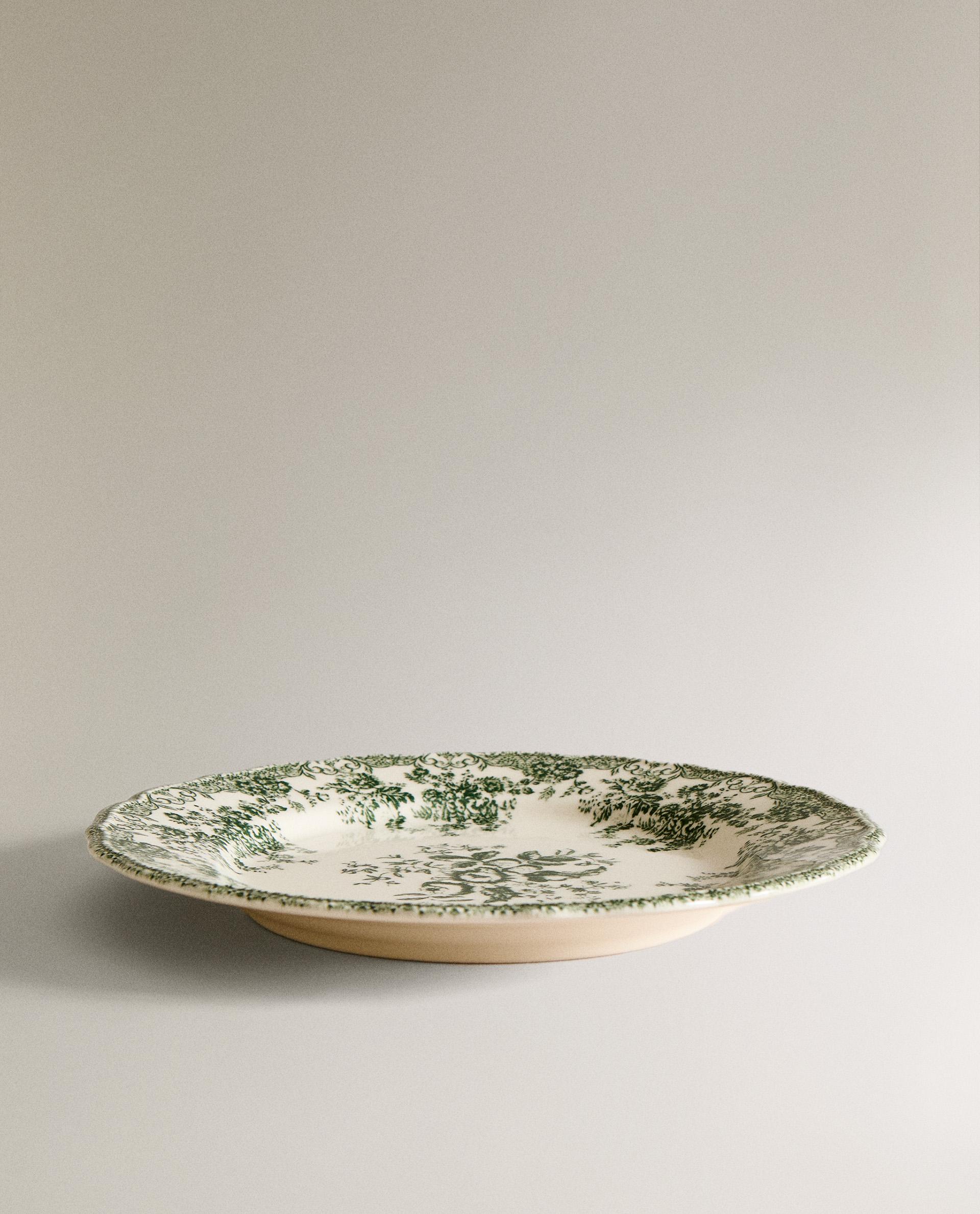 GREEN FLORAL EARTHENWARE DINNER SET product thumbnail 3