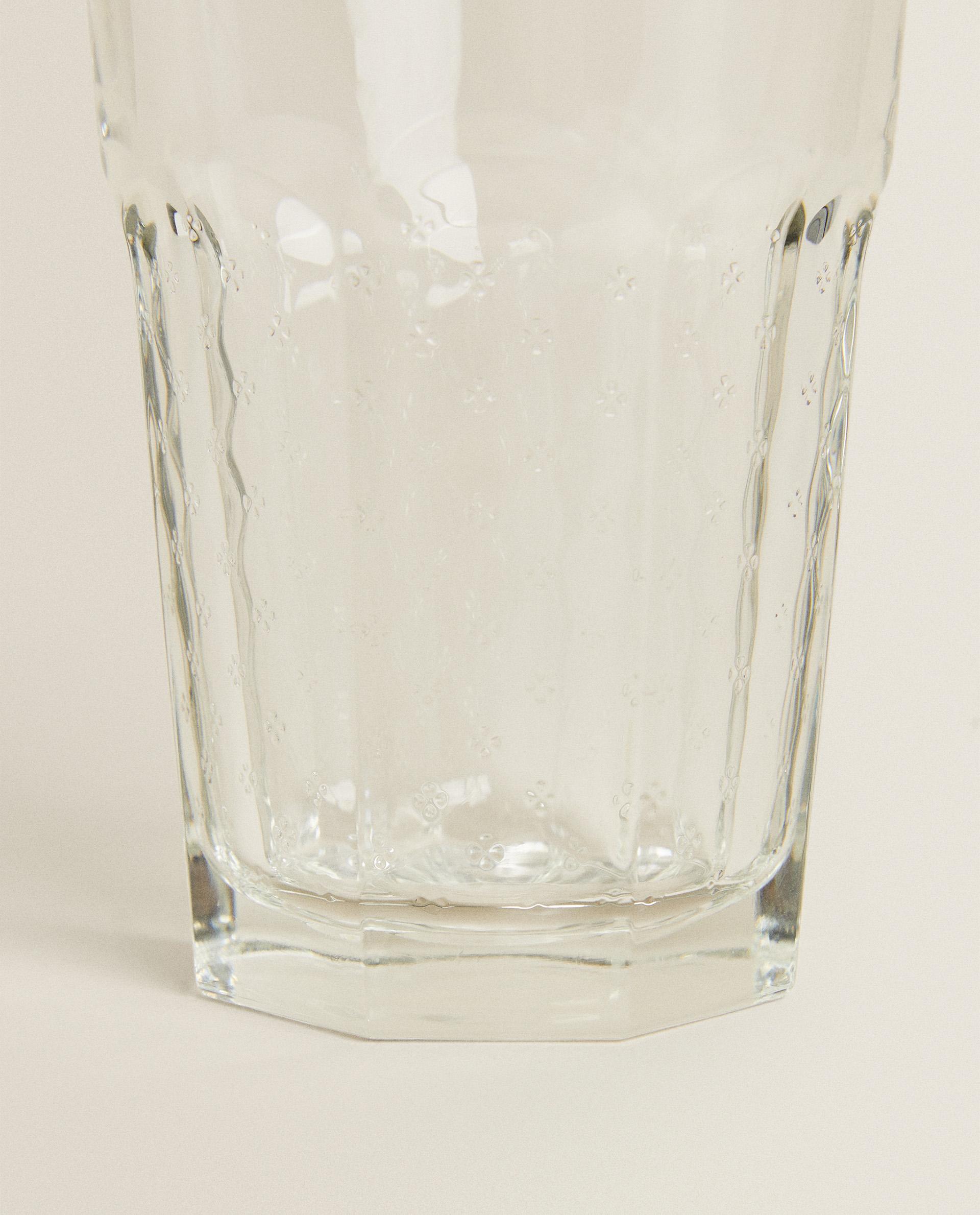 RAISED FLORAL DESIGN GLASS TUMBLER product thumbnail 12
