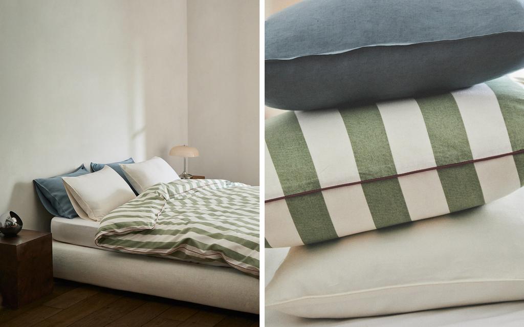 STRIPED WASHED COTTON DUVET COVER