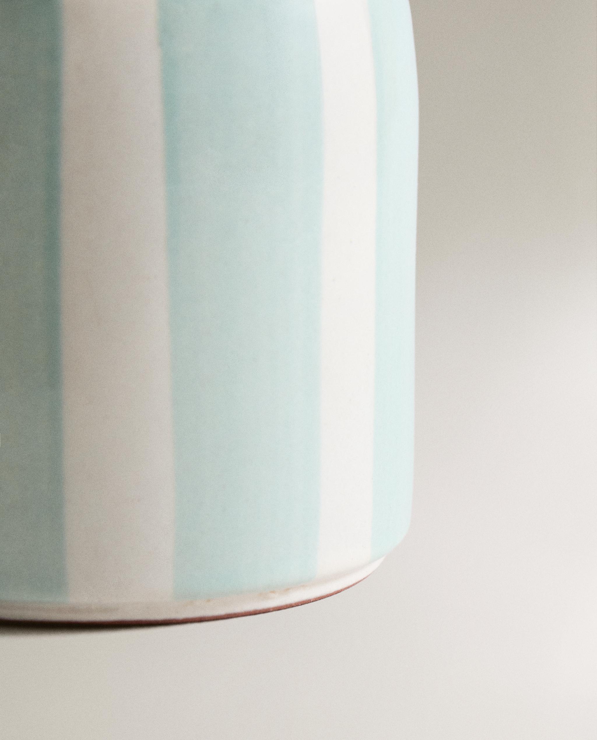 STRIPED CERAMIC BATHROOM ORGANISER JAR product thumbnail 6