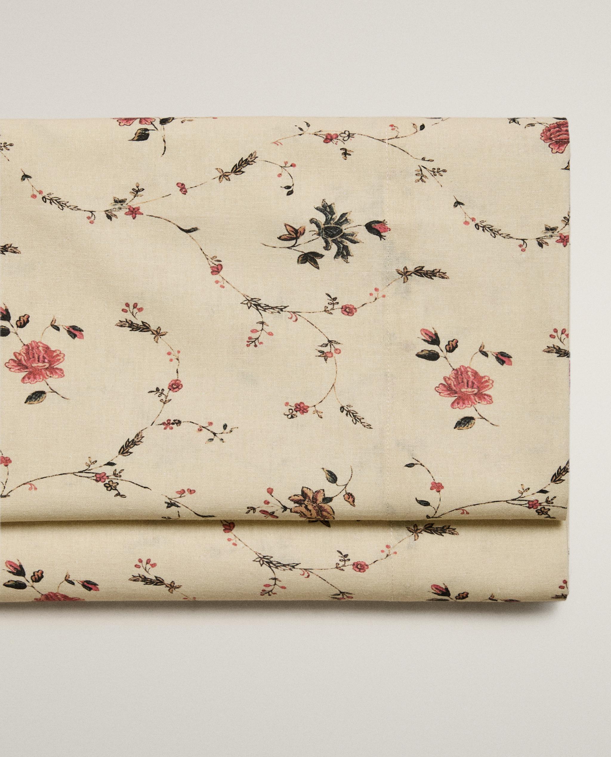 FLORAL PRINT LINEN AND COTTON FLAT SHEET | KATHARINE POLE product thumbnail 8