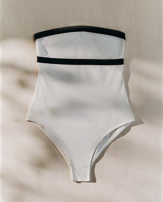 KUPAĆI KOSTIM ZA PLAŽU S KONTRASTNOM TRAKOM