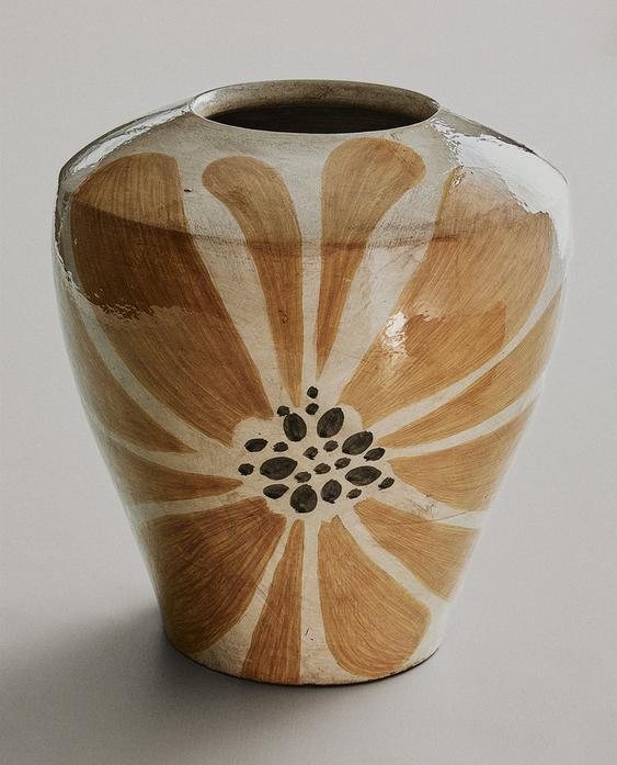 VASE FLEURS TERRE CUITE