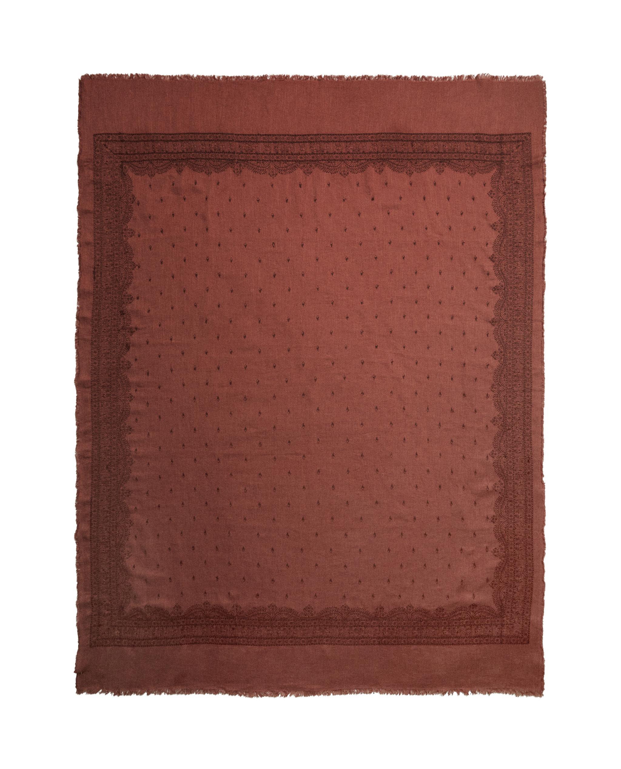 EMBROIDERED LINEN AND COTTON BLANKET