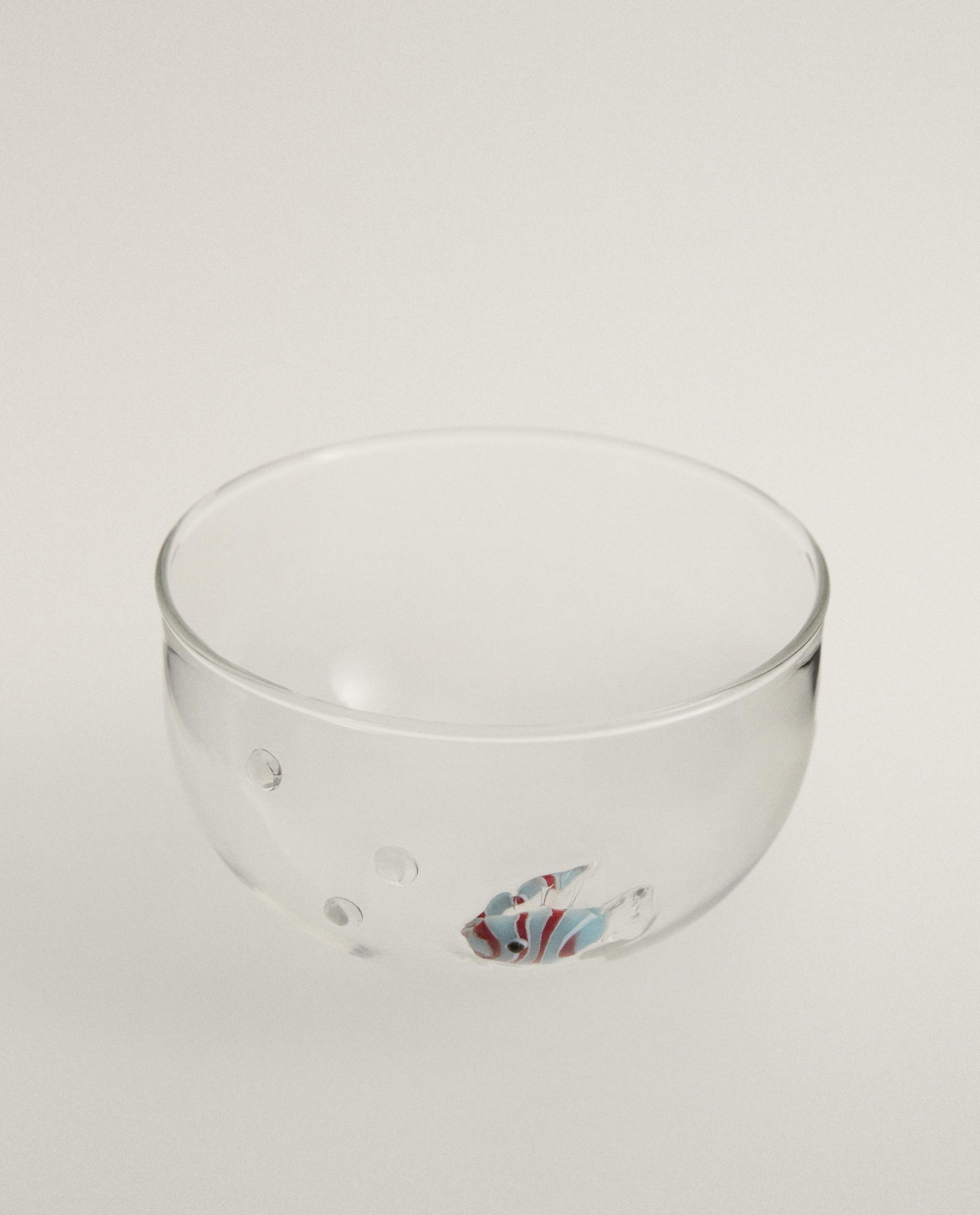 BOROSILICATE BOWL WITH BUBBLES AND FISH product thumbnail 3