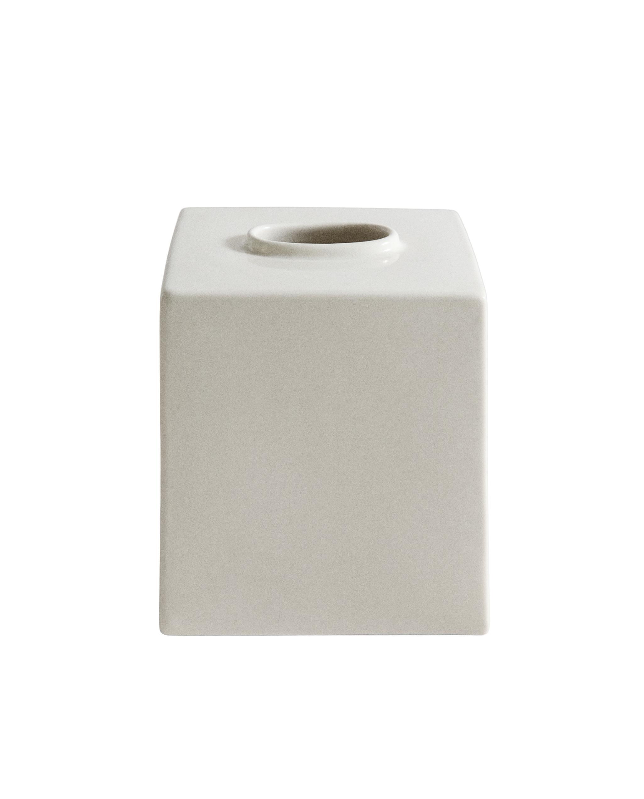 CREAM CERAMIC TISSUE BOX