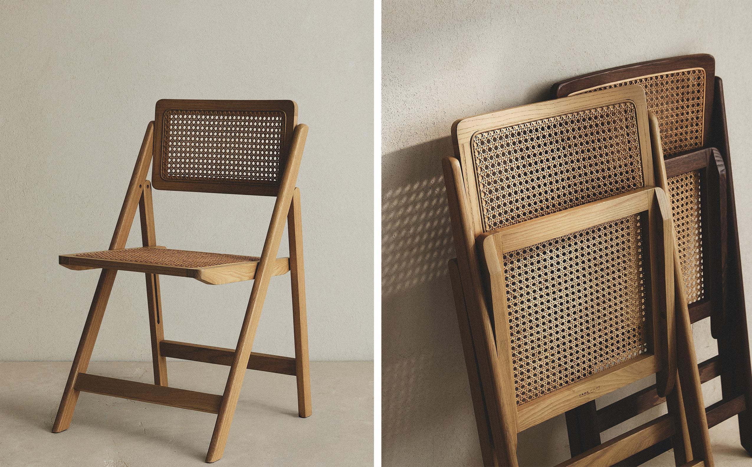 RATTAN AND WOOD FOLDING CHAIR | Zara Home Jordan