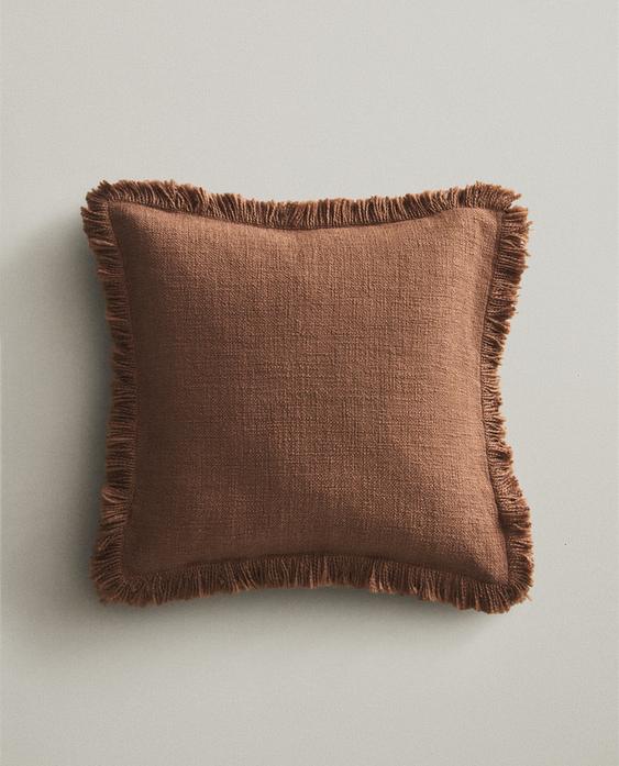 FRINGED CUSHION COVER