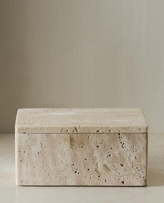 BEIGE MARMEREN BADKAMERORGANIZER