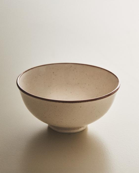 PORCELAIN MINI BOWL WITH ANTIQUE FINISH RIM