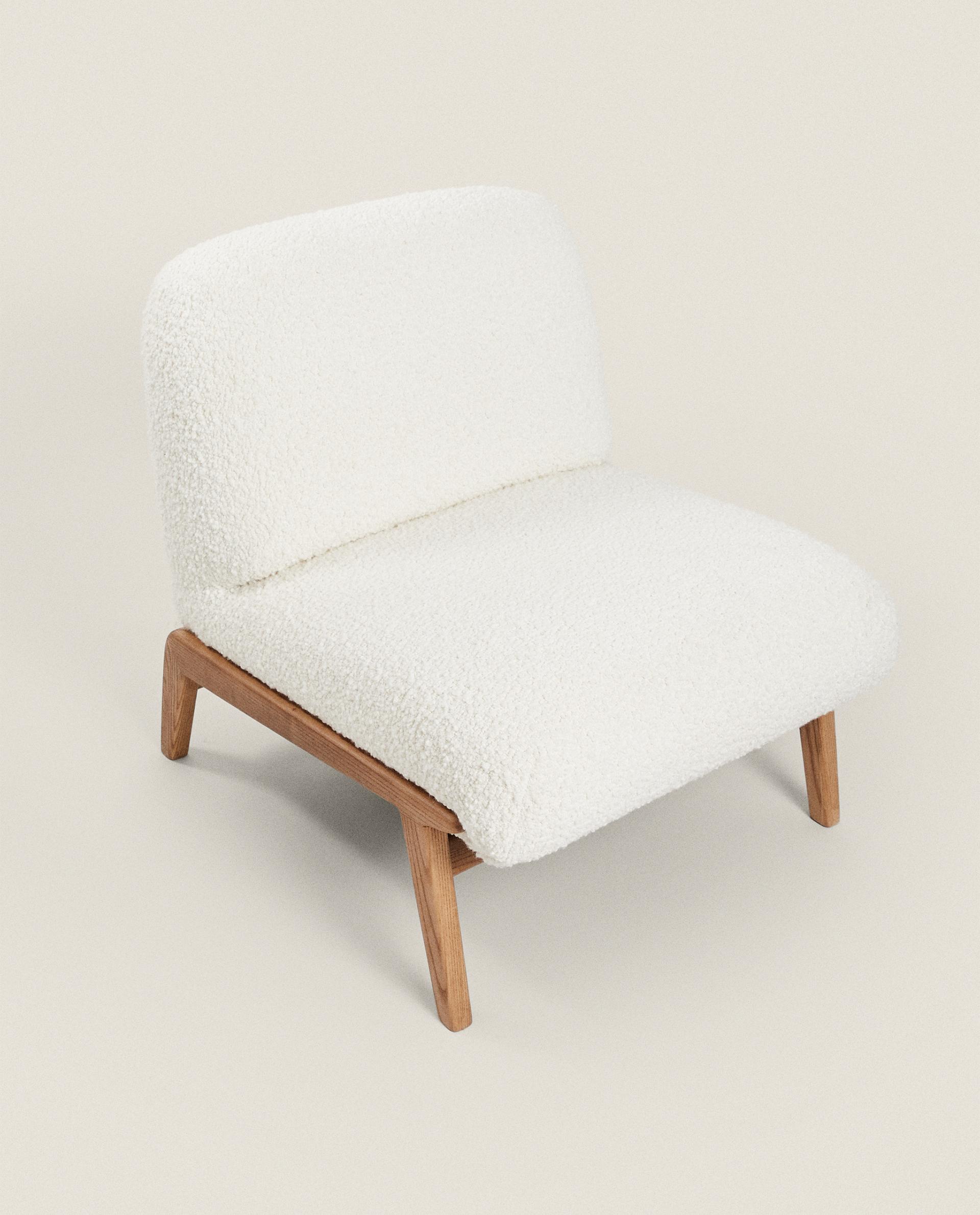 UPHOLSTERED BOUCLÉ WOOL ARMCHAIR