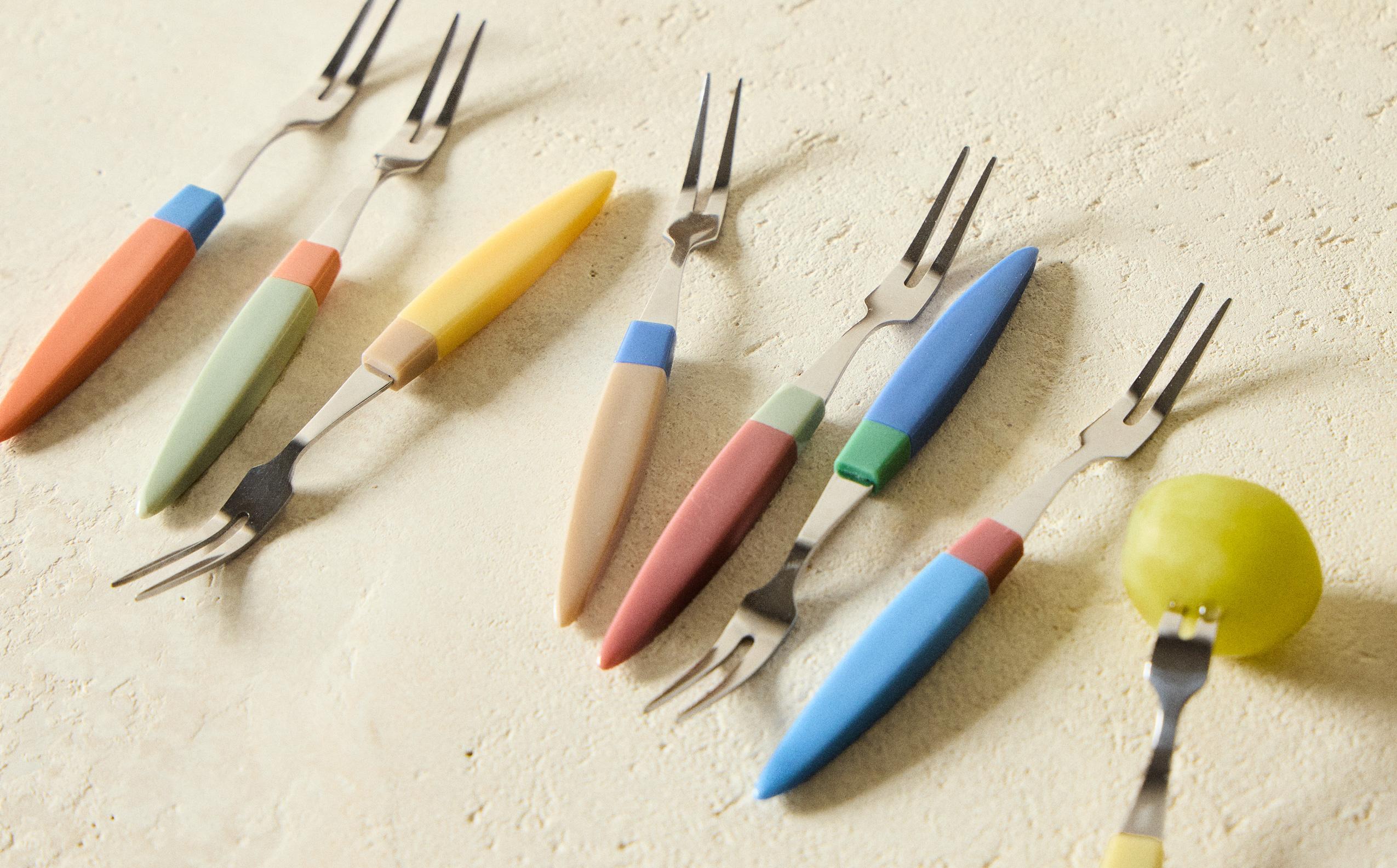 SET OF APERITIF FORKS WITH RESIN HANDLE (SET OF 8)
