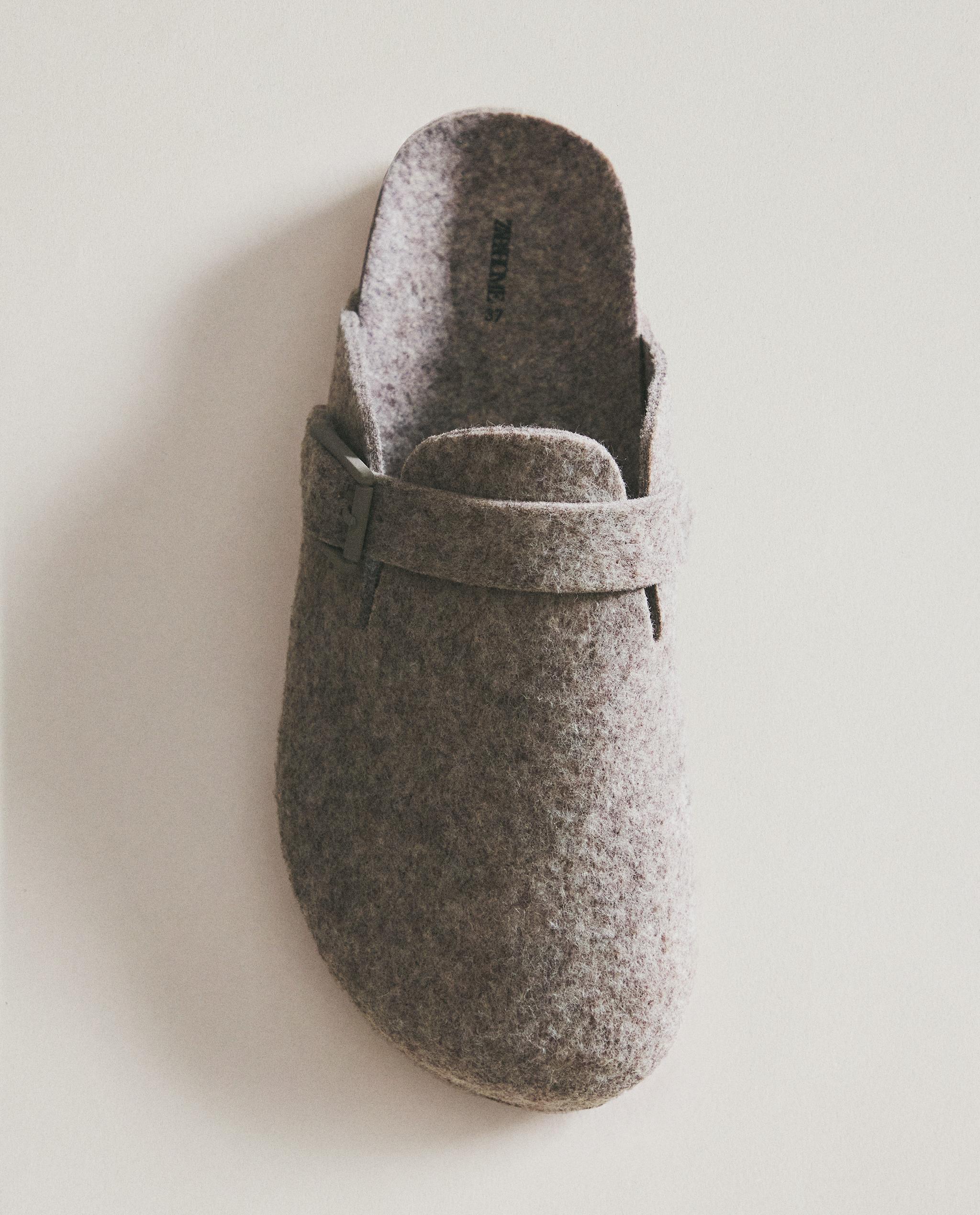 BUCKLED FELT MULE CLOG SLIPPERS product thumbnail 8