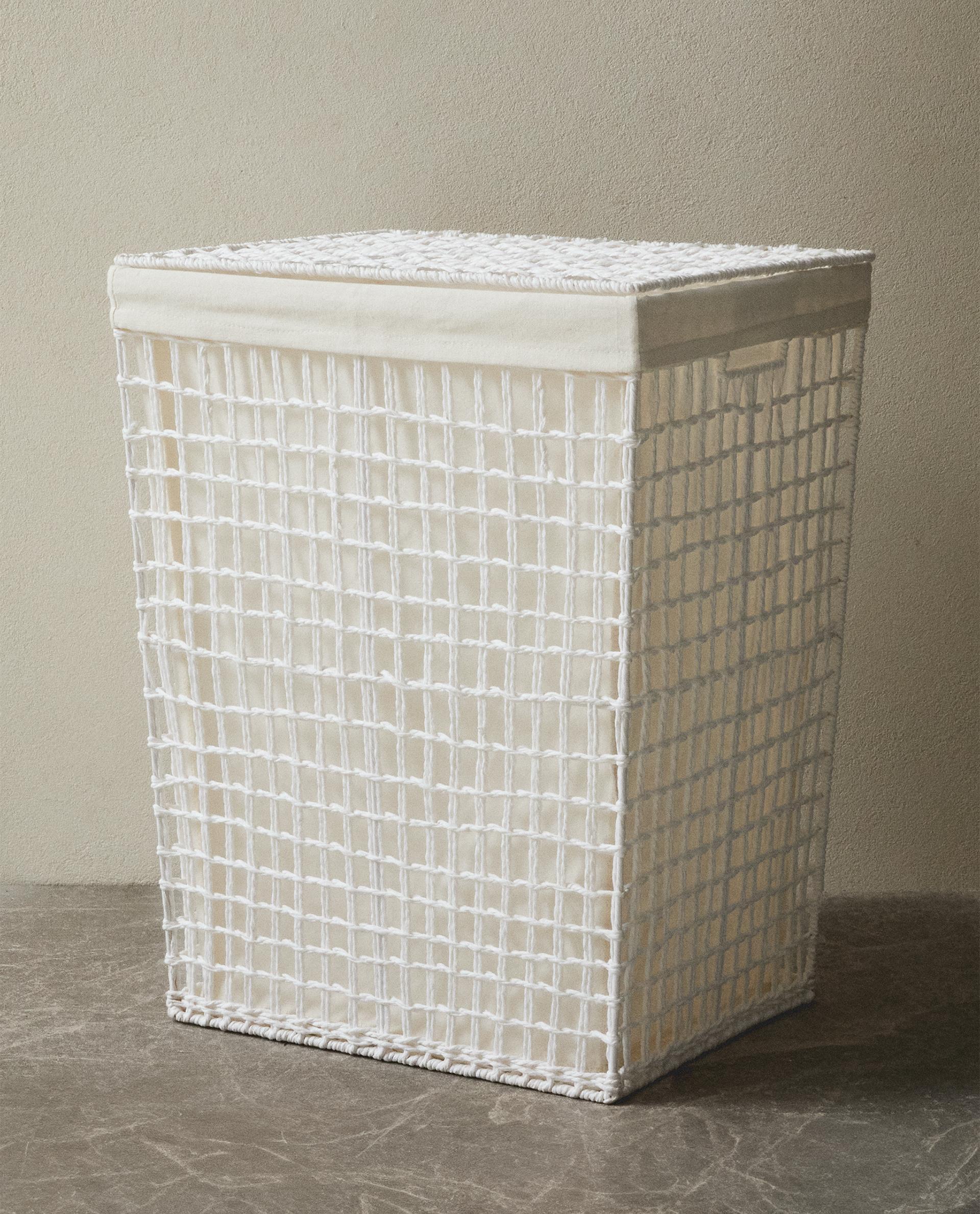 Zara  ホワイトバスケット 蓋付き Zara Home ホワイトバスケット 蓋付き 【公式通販】